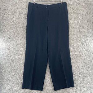 Talbots Pants Womens 14 Petite Black Wool Stretch Tapered Leg Office Career Work